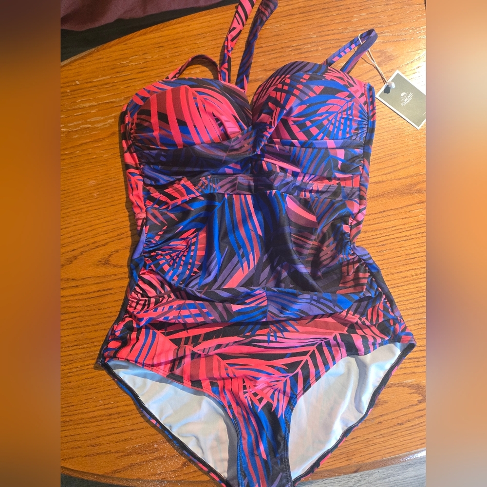 Tropical Pink and Blue Women's One Piece Swimsuit